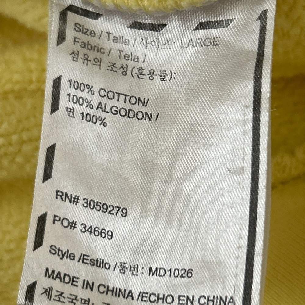 Bond Butter Yellow Emotional Support Hoodie size L Heavyweight Cotton Oversized - Picture 8 of 9